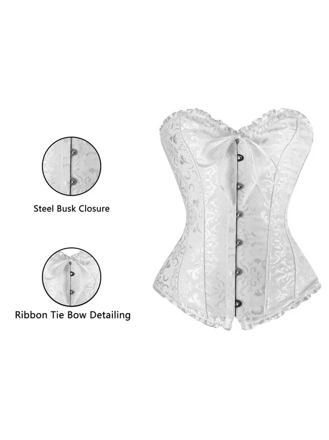 Burlesque Brocade Hochzeit Braut Tanz Bustier Korsett Dessous