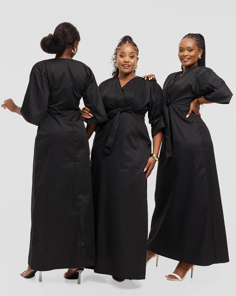 SMASH Element Origami Kimono Maxi - Pitch Black