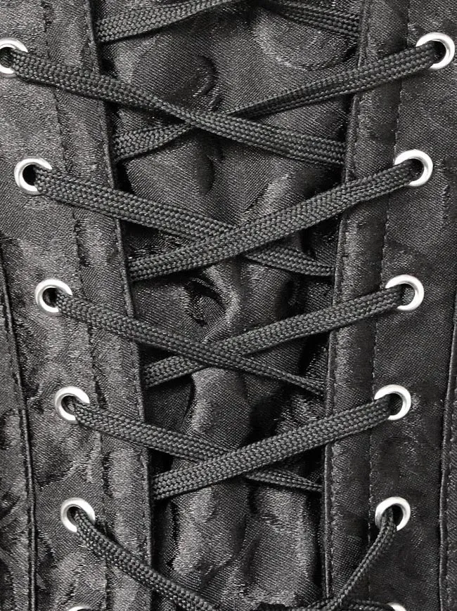 Brocade Steampunk Stickerei Reißverschluss Steel Boned Overbust Korsett