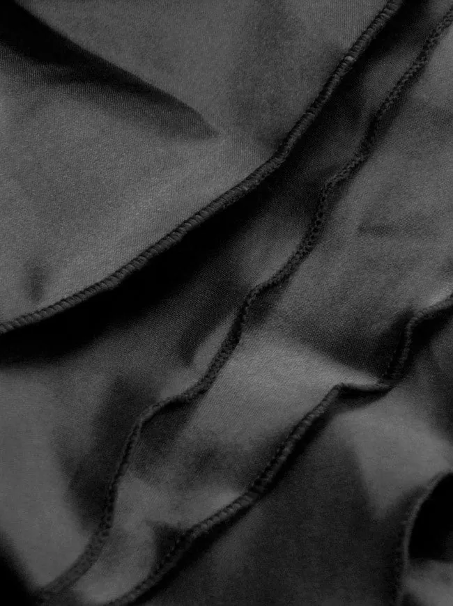 Gothic Double Layer Tüll Faltenrock A-Linie Tutu Midi Rock
