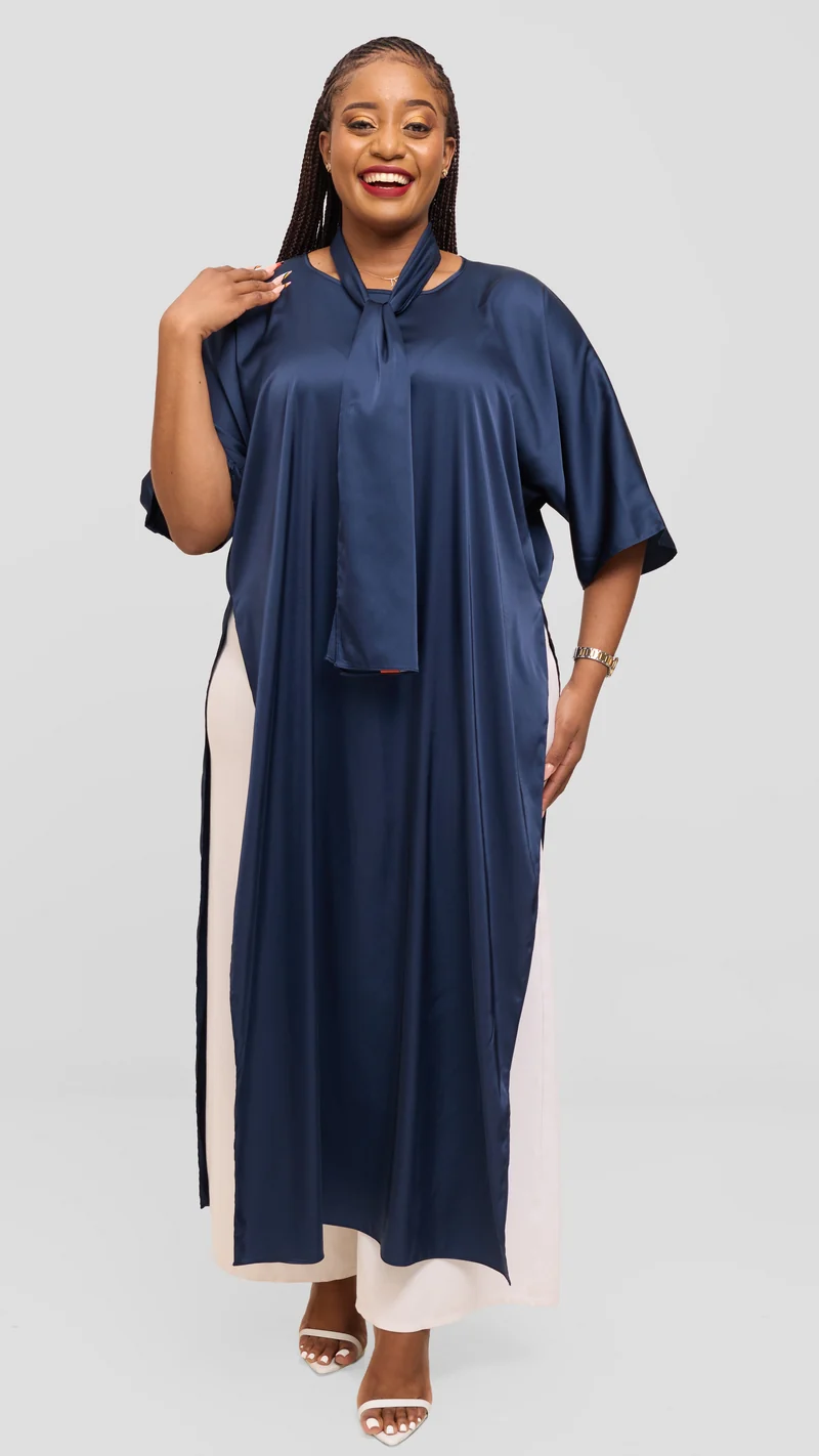 Vivo Lani Maxi Top in Satin - Navy