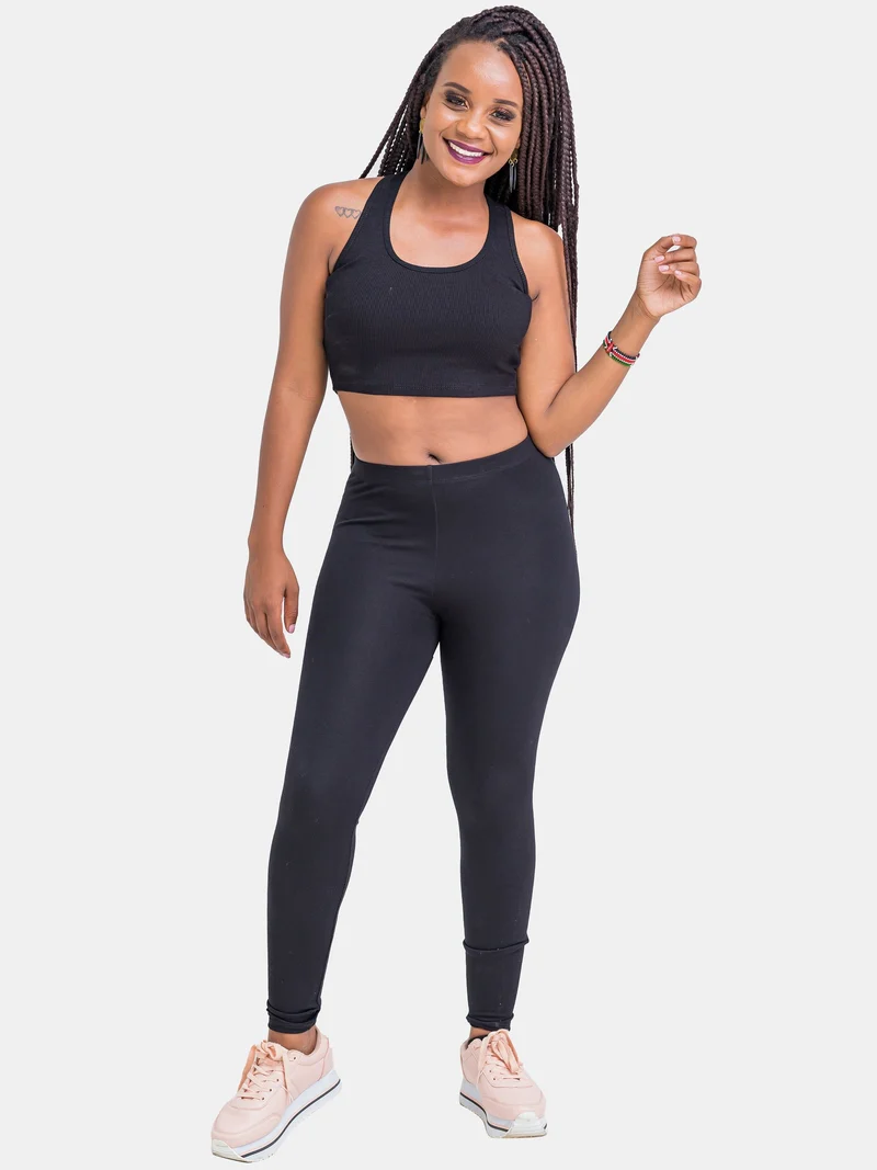 Zoya Basic Full Length Leggings - Black