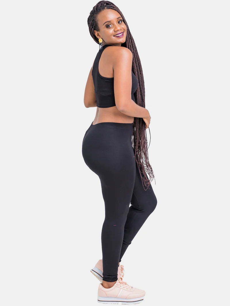 Zoya Basic Full Length Leggings - Black