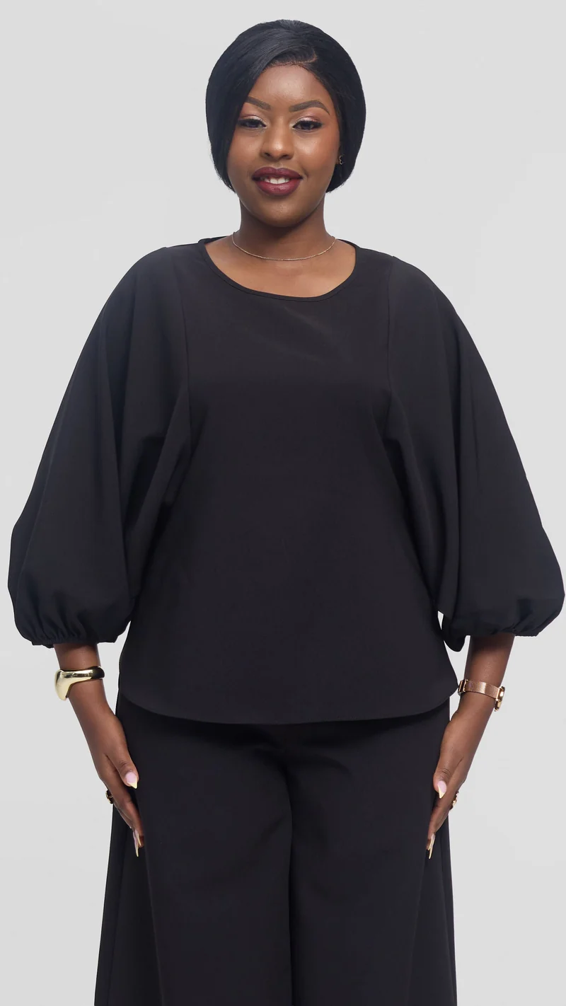 Vivo Dolman Top in Crepe - Black
