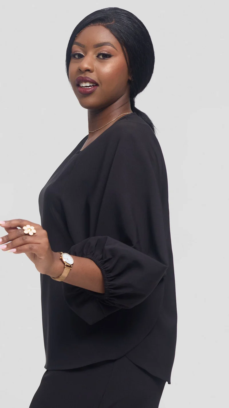 Vivo Dolman Top in Crepe - Black
