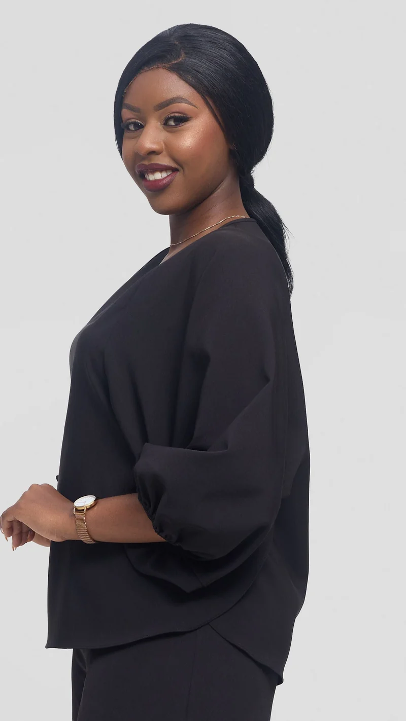 Vivo Dolman Top in Crepe - Black