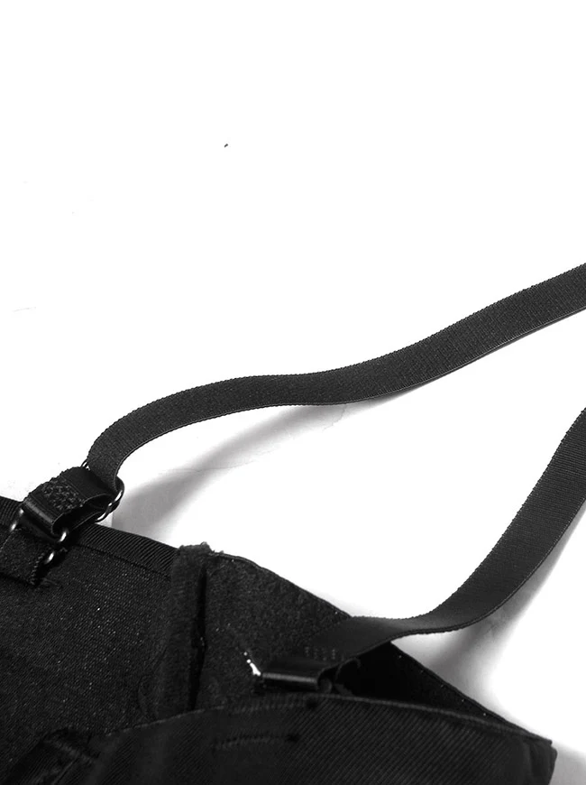 Punk Nieten Ketten Spaghettiträger Totenkopf Bustier BH Korsett Top