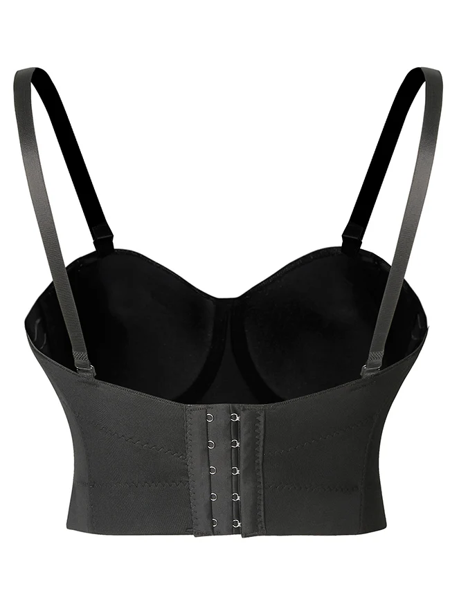 Punk Nieten Ketten Spaghettiträger Totenkopf Bustier BH Korsett Top
