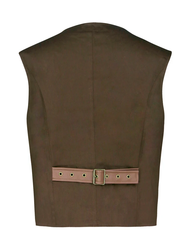 Steampunk viktorianischen Kunstleder Patchwork Weste Casual Weste