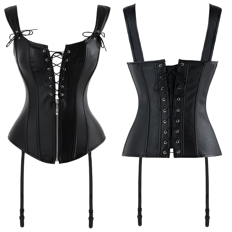 Renaissance Schnürung Vintage Boned Bustier Korsett mit Strumpfbändern