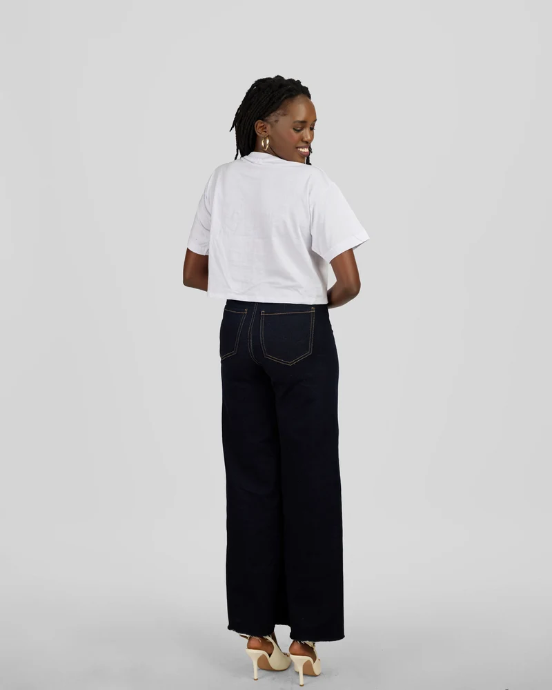 Princess Affair Plain Round Neck Crop Tshirt - White