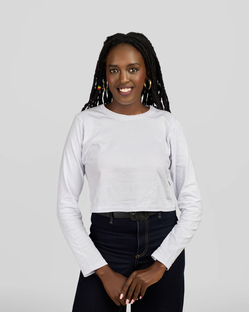 Princess Affair Plain Longsleeved Crop Tshirt - White