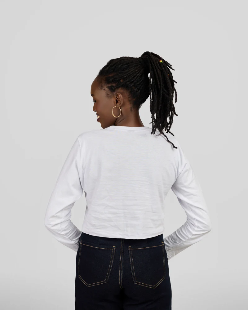 Princess Affair Plain Longsleeved Crop Tshirt - White