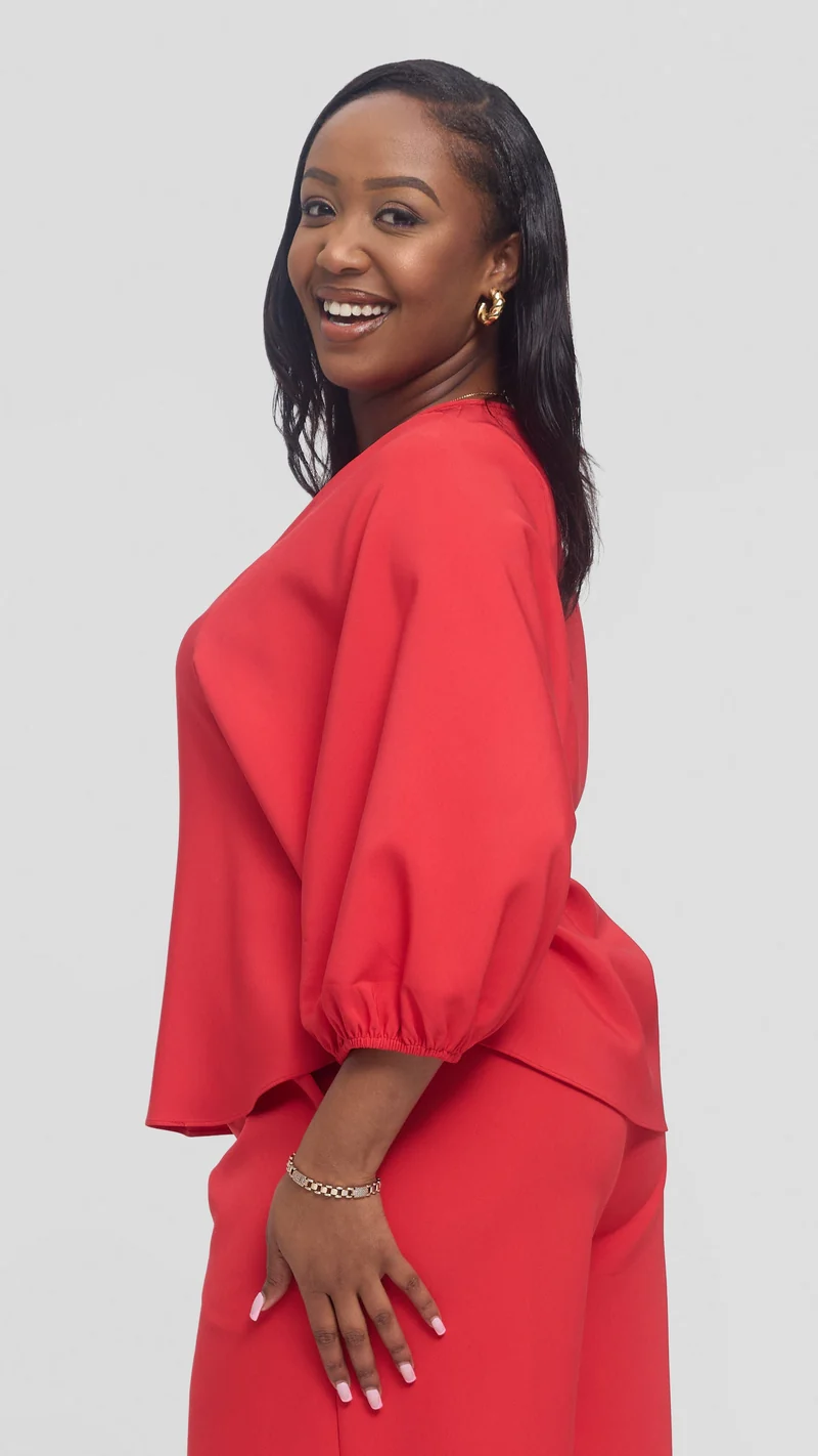 Vivo Dolman Top in Crepe - Red