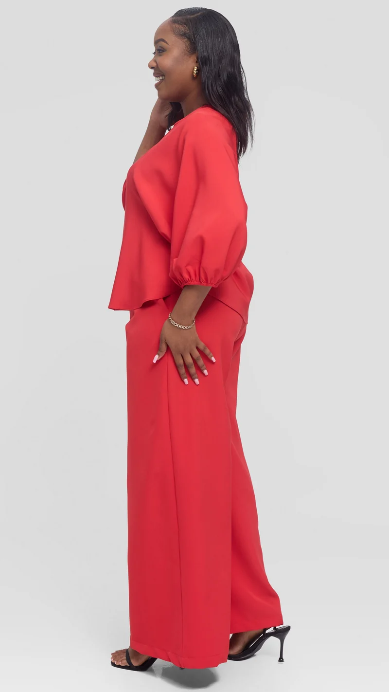 Vivo Dolman Top in Crepe - Red