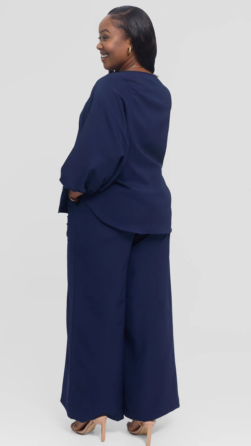 Vivo Dolman Top in Crepe - Navy Blue