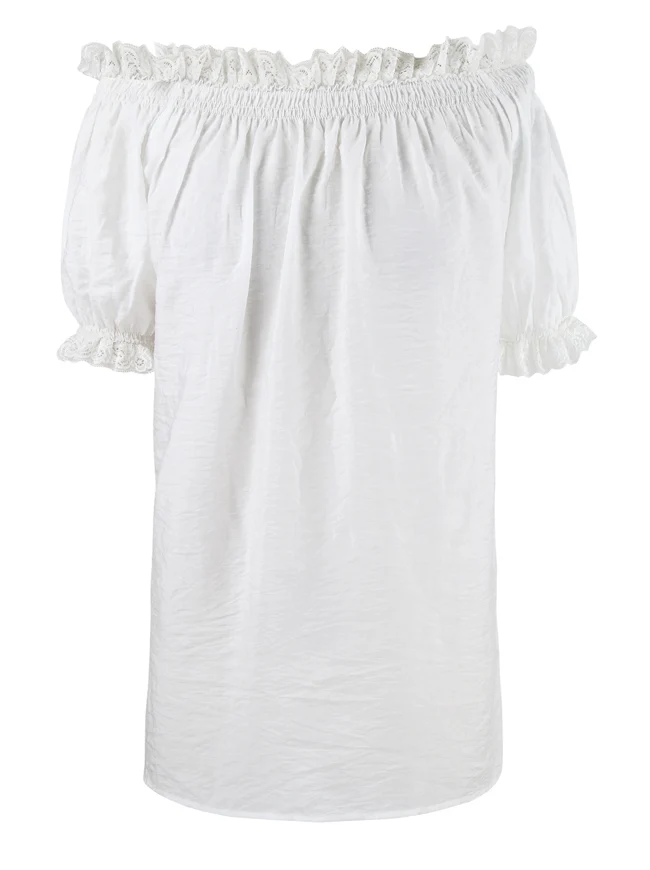 Baumwolle Off Shoulder Kurzarm Paint Tops Bluse Shirt