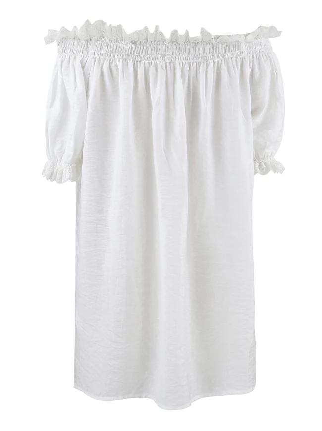Baumwolle Off Shoulder Kurzarm Paint Tops Bluse Shirt