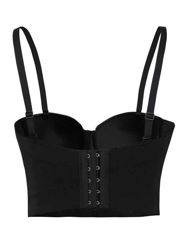 Steampunk Metallic Perlen gepolstert Push Up Bustier Crop Top BH