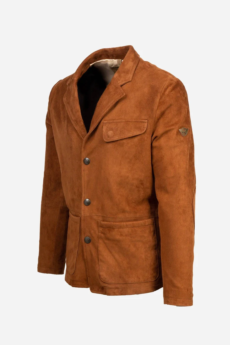 IAN BLAZER MAN - Suede Leather