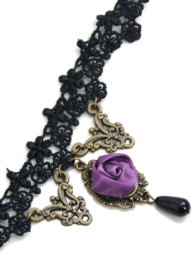 Steampunk Zubehör Kostüm Cosplay Spitze Choker Perlen Kette dekorative Halskette