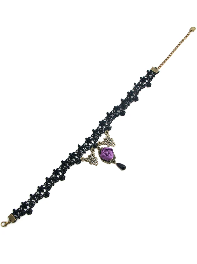 Steampunk Zubehör Kostüm Cosplay Spitze Choker Perlen Kette dekorative Halskette