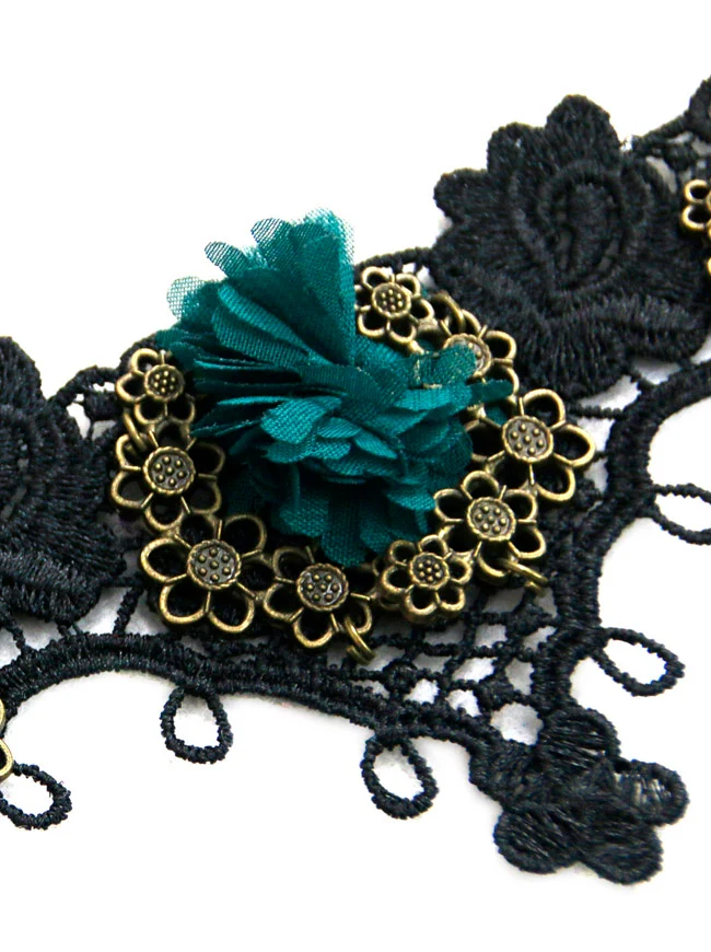 Steampunk Zubehör Kostüm Cosplay Spitze Choker Perlen Kette dekorative Halskette