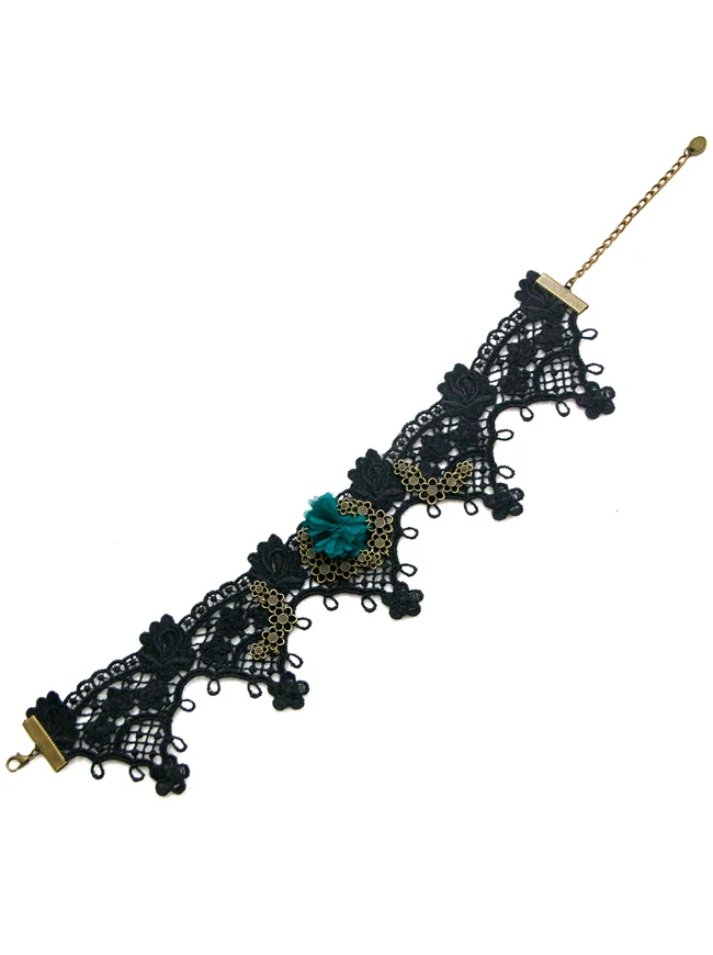 Steampunk Zubehör Kostüm Cosplay Spitze Choker Perlen Kette dekorative Halskette