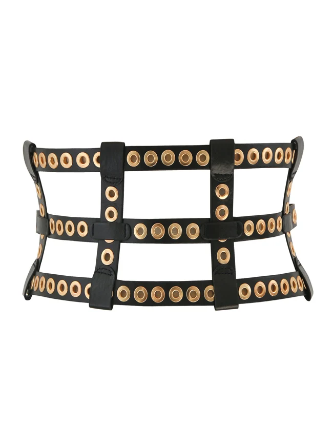 Mode Kunstleder Metallloch Retro Schnalle Taille Cinch Gürtel