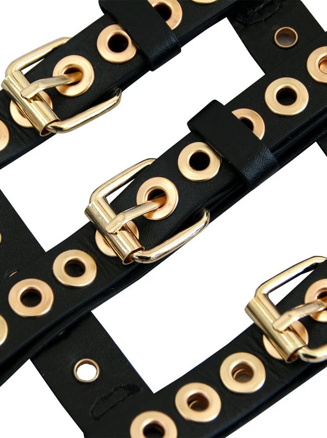 Mode Kunstleder Metallloch Retro Schnalle Taille Cinch Gürtel