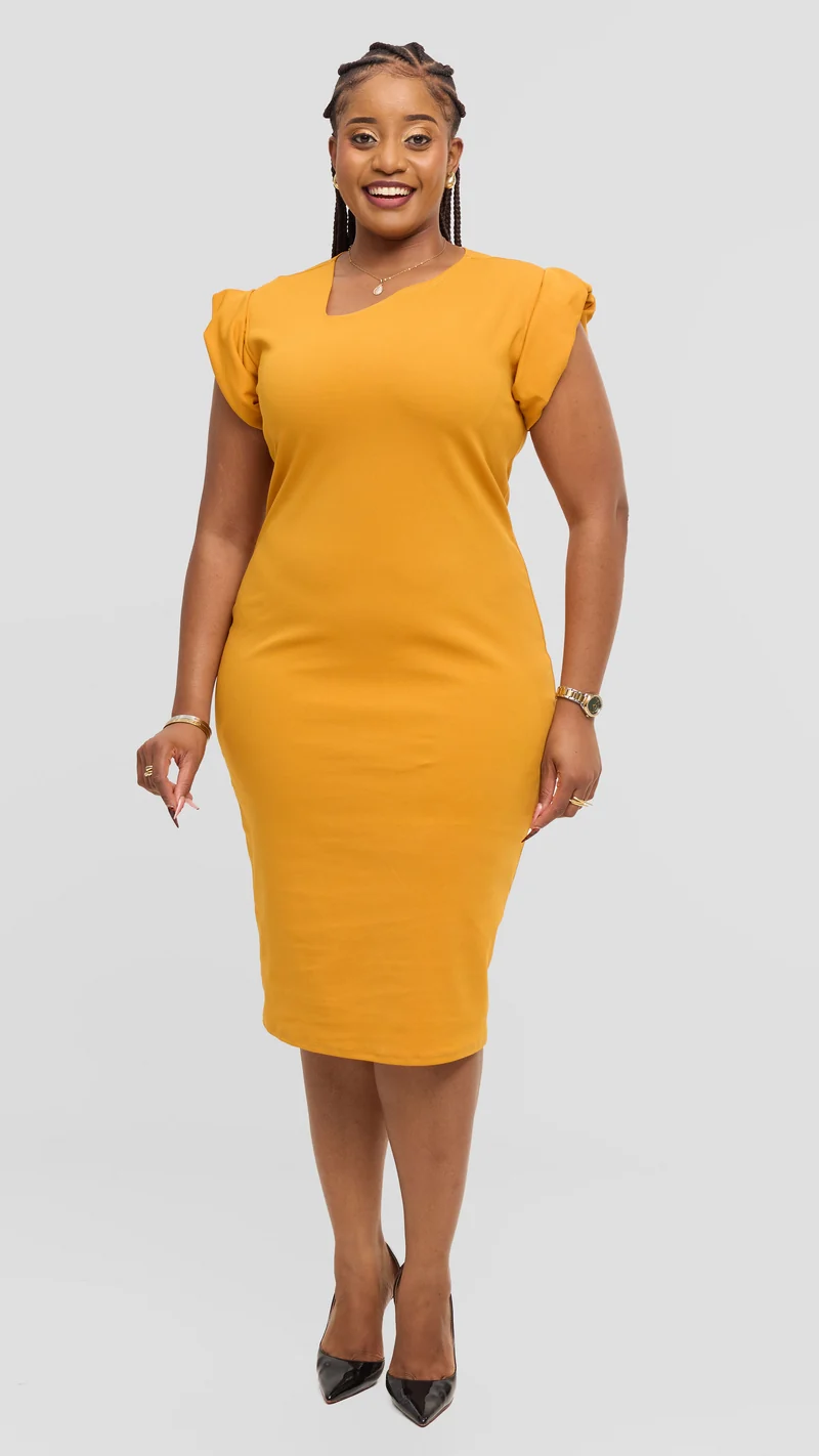 Lizola Malaika Bodycon Dress - Mustard
