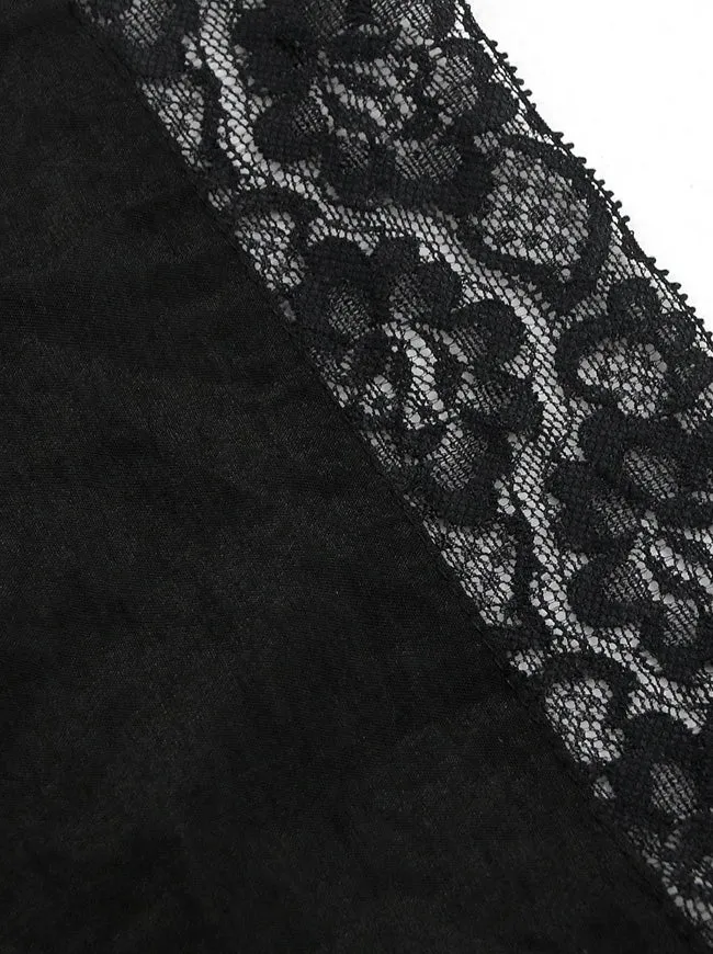 Victorian Gothic Tencel Cotton Lace Korsett Top Tunika Kleid