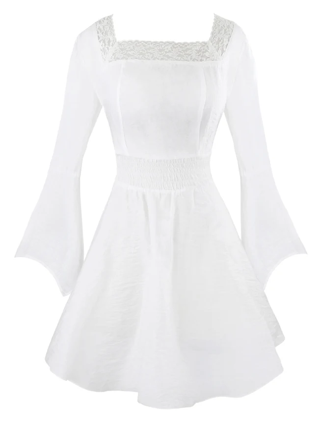 Victorian Gothic Tencel Cotton Lace Korsett Top Tunika Kleid