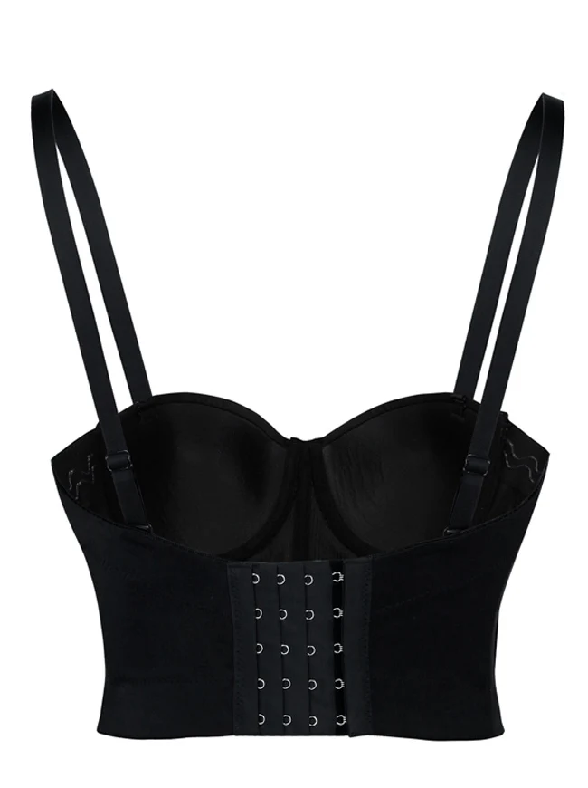 Punk Metallic Stick Clubwear Party Bustier BH Crop Top