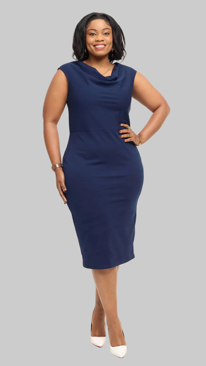 Lizola Branok Bodycon Dress - Navyblue