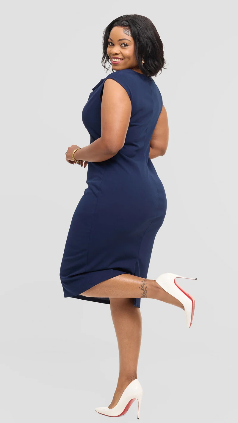 Lizola Branok Bodycon Dress - Navyblue