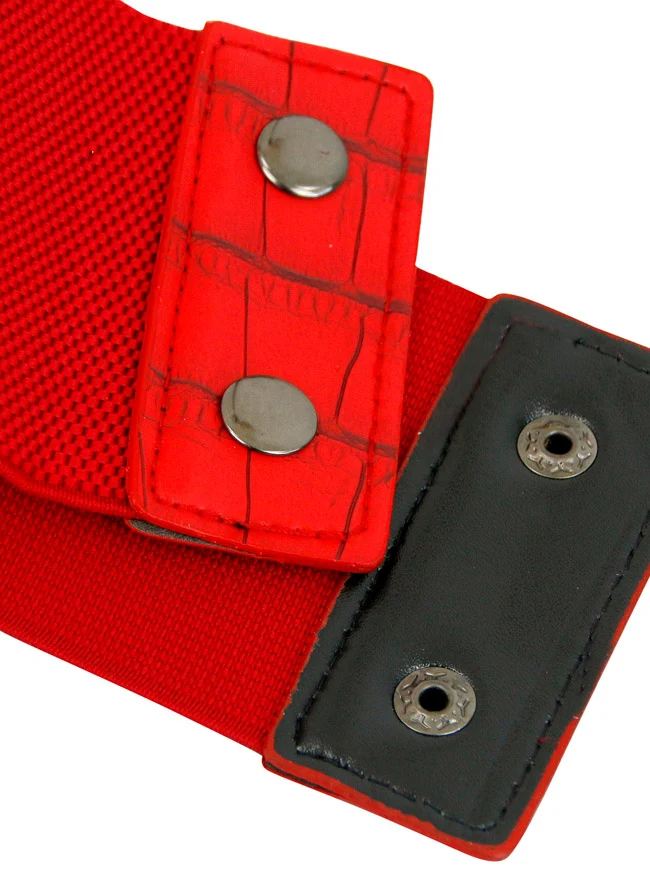 Vintage Retro Mode Kunstleder Steampunk Niet Elastic Waist Cinch Gürtel