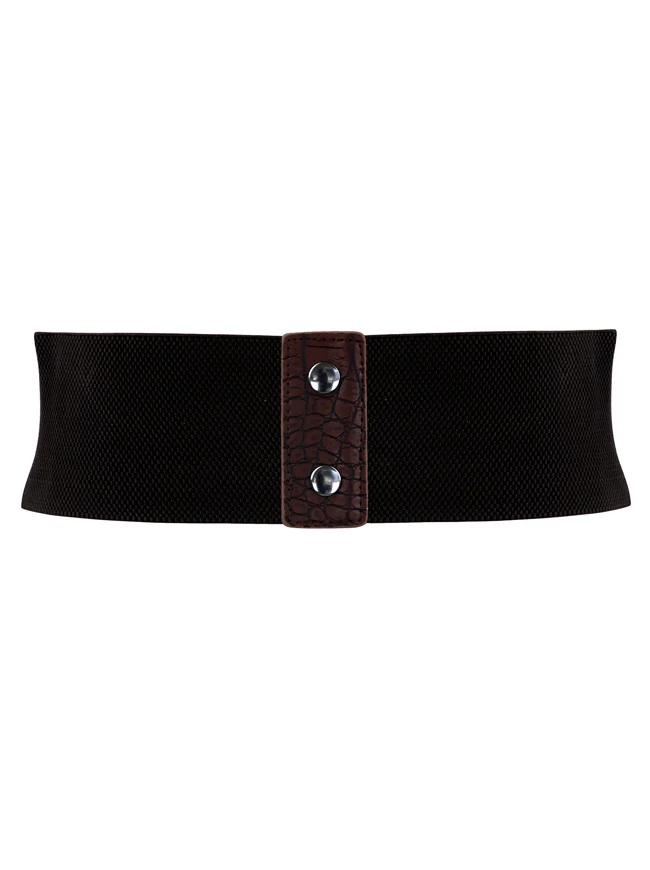 Vintage Retro Mode Kunstleder Steampunk Niet Elastic Waist Cinch Gürtel
