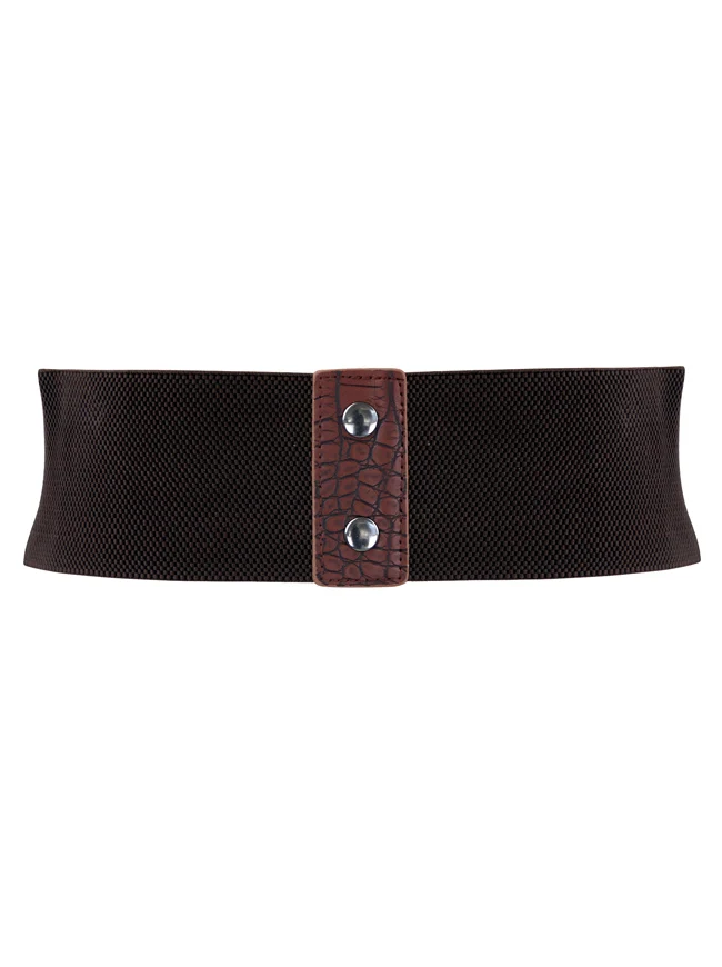 Vintage Retro Mode Kunstleder Steampunk Niet Elastic Waist Cinch Gürtel