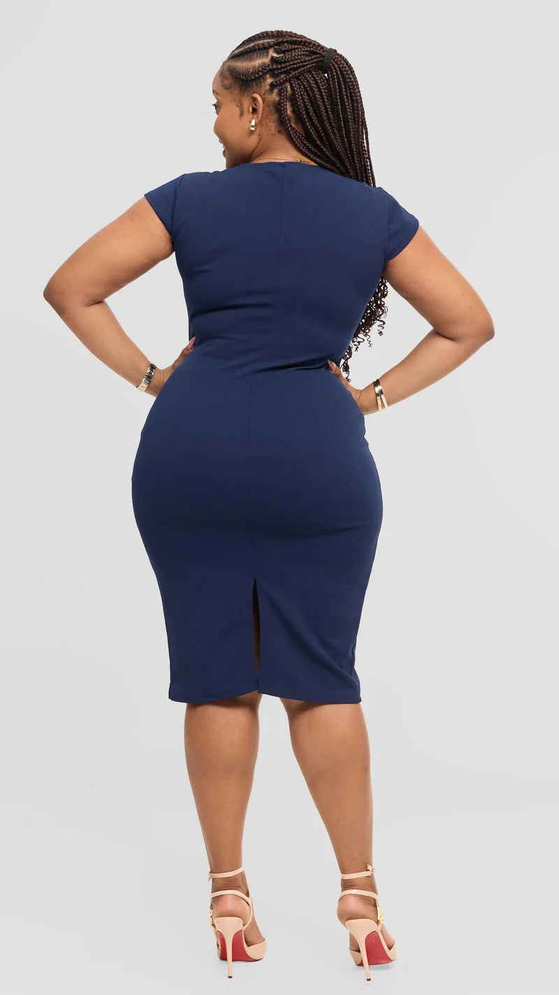 Lizola Mandy Bodycon Dress - Navy Blue