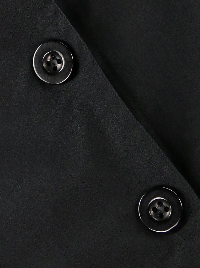 Gothic Vintage High Neck Langarm Button Down Jackenmantel