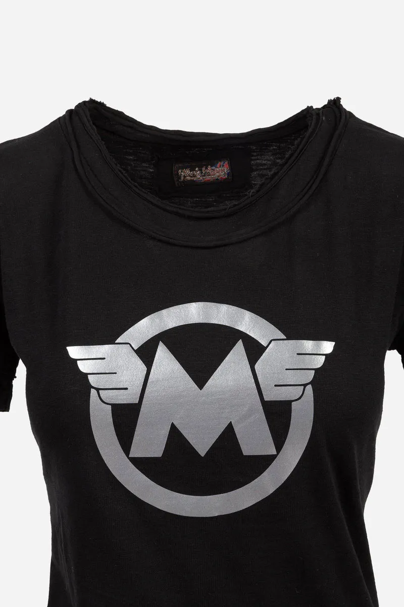 M LOGO SILVER T-SHIRT LADY