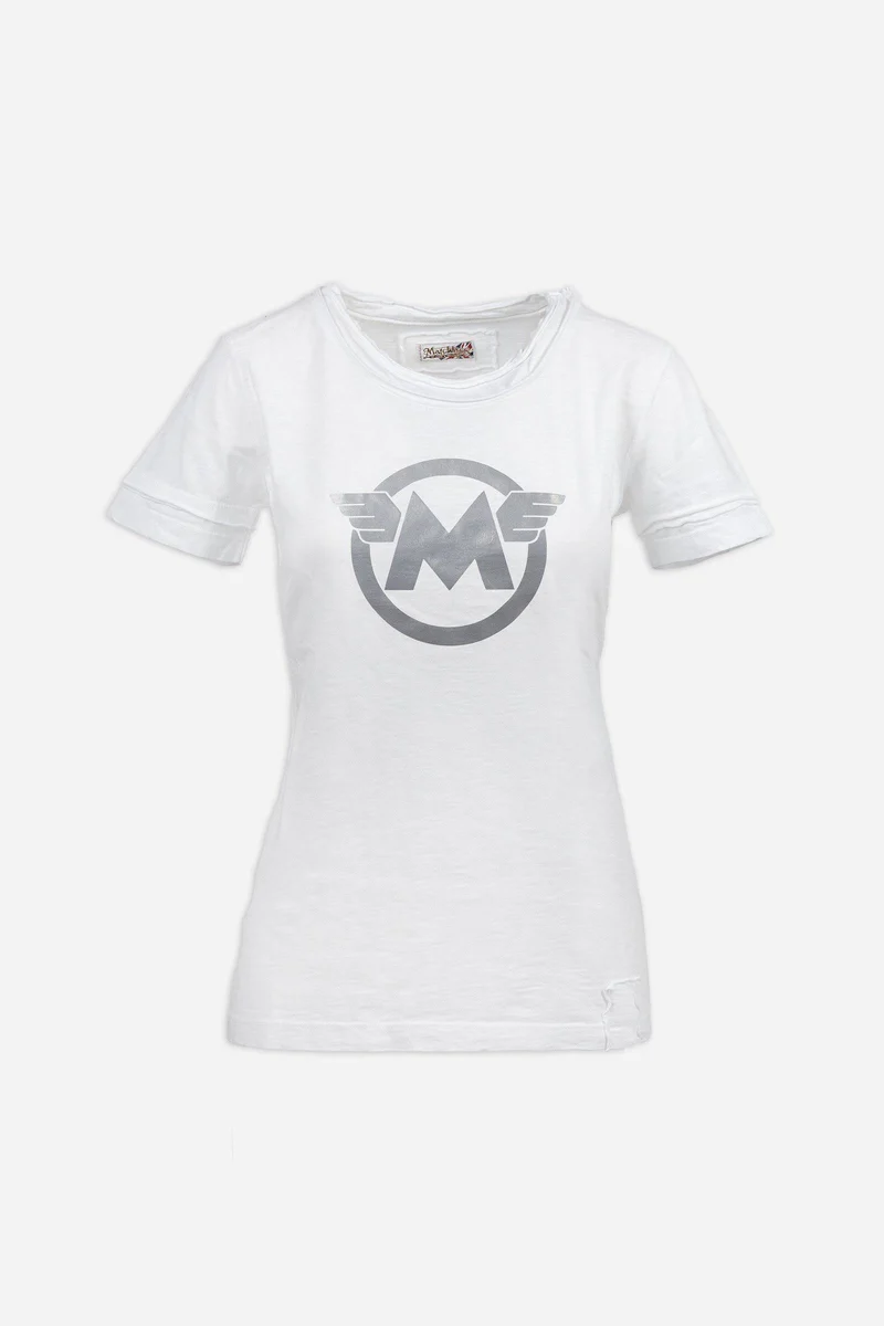 M LOGO SILVER T-SHIRT LADY