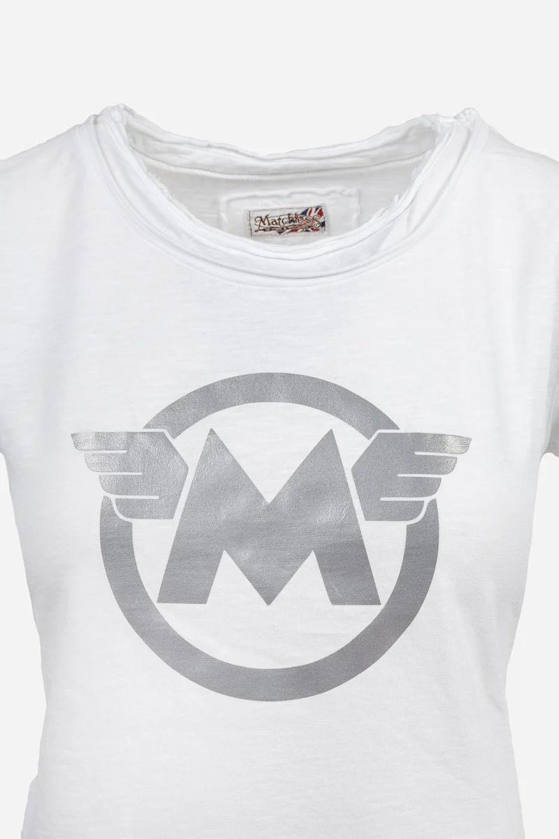M LOGO SILVER T-SHIRT LADY