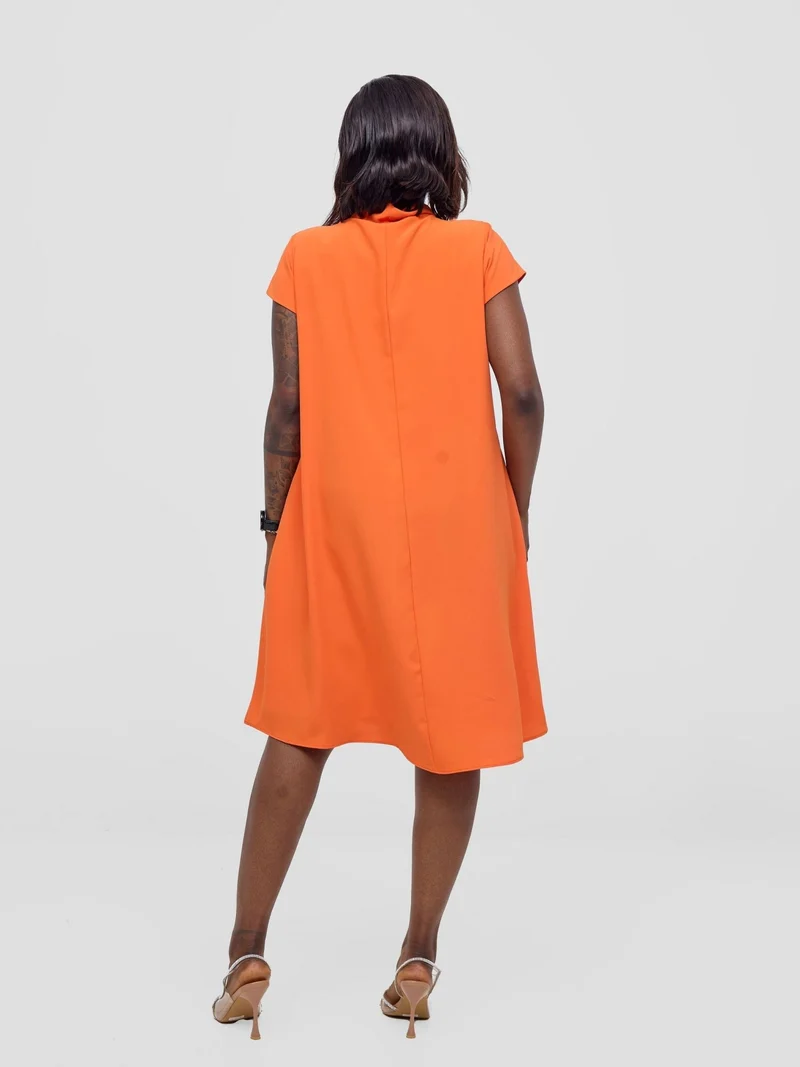 Vivo Niari Tent Dress in Crepe - Orange