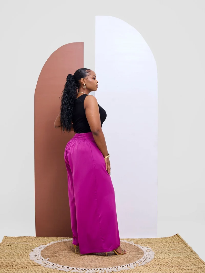 Vivo Basic Crepe Pants - Magenta