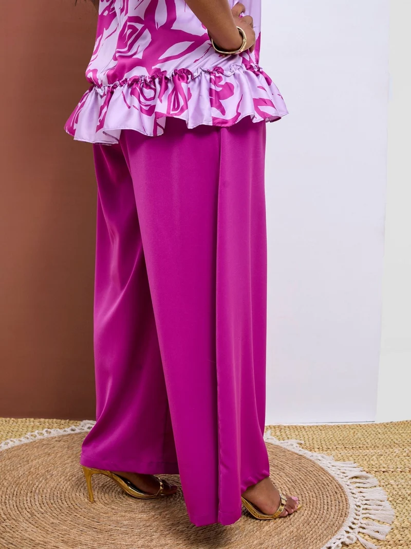 Vivo Basic Crepe Pants - Magenta