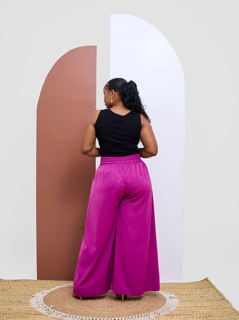 Vivo Basic Crepe Pants - Magenta
