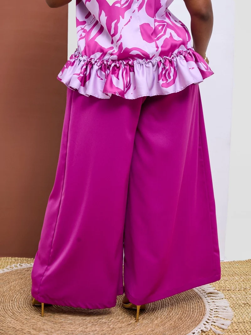 Vivo Basic Crepe Pants - Magenta