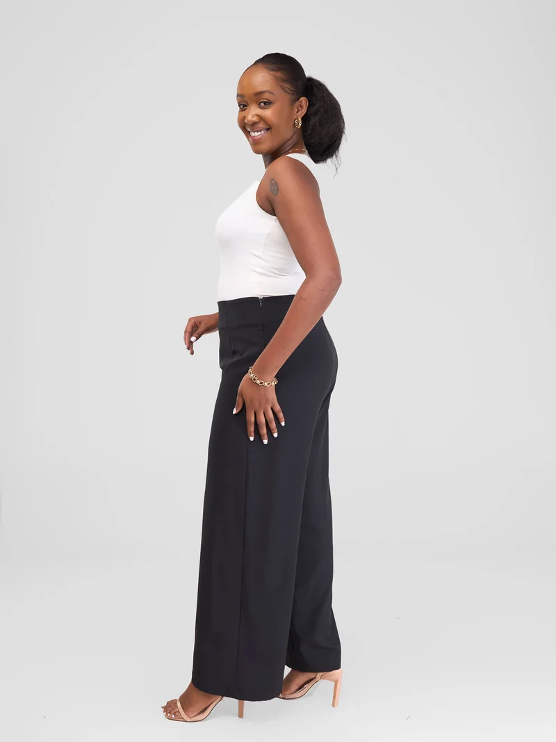 Vivo Zahari Straight Leg Pants - Black